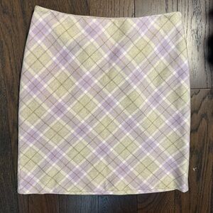 Vintage BANANA REPUBLIC Mini Skirt High Waist Wool Blend Plaid Y2k Prep 12 P